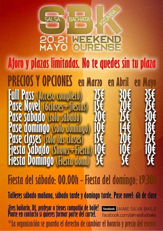 SBK WEEKEND OURENSE.   Sábado 20 y domingo 21 de Mayo